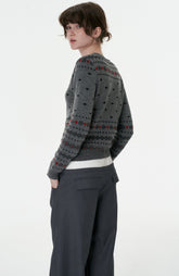 Retro Fair Isle Snowflake Knit Cardigan - COPPING THREADS - CHICISLAND